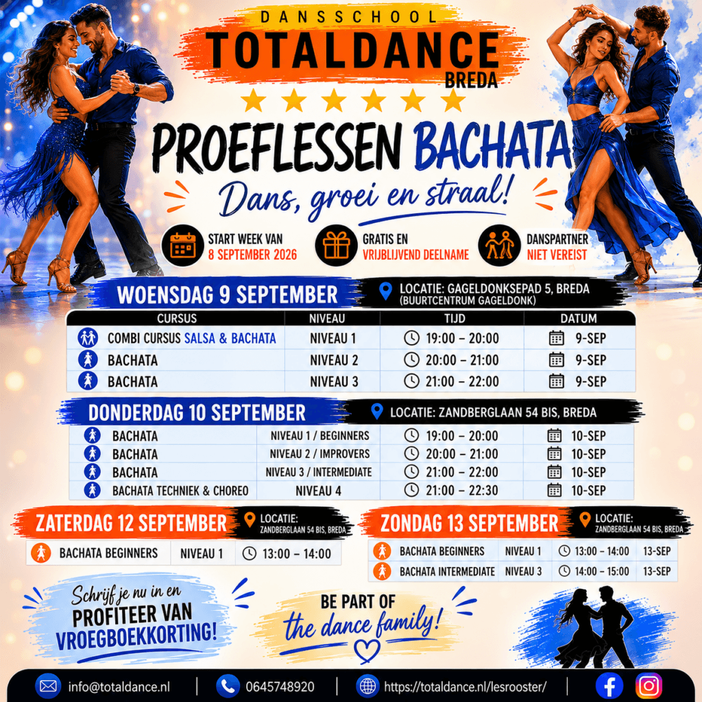Proeflessen bachata bij totaldance